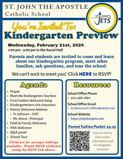Kindergarten Preview 2024 Flyer
