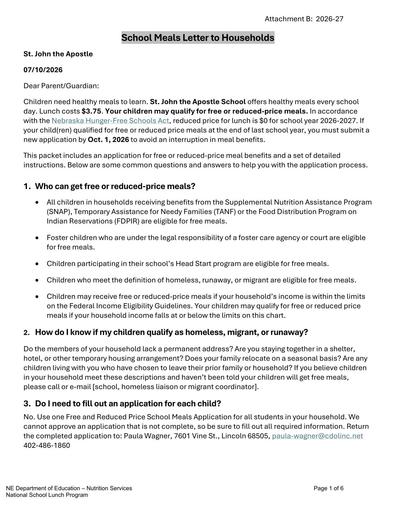 Household Letter