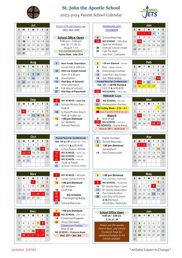 '23-'24 Parent Calendar
