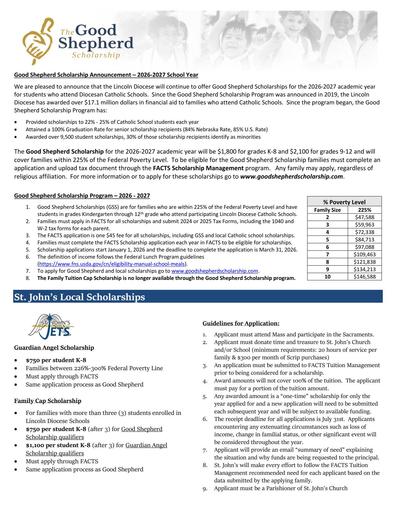 Additional Scholarship Information