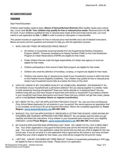 Letter to Households 25 26